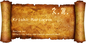Krisko Marianna névjegykártya
